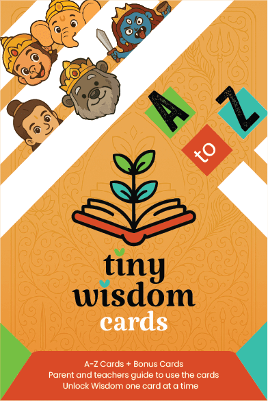A–Z Ancient Wisdom deck cover — stories from the Mahabharata & Ramayana